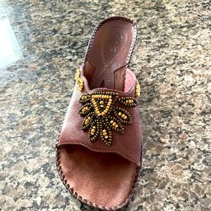 Wedge sandals by Clark sweet bead design